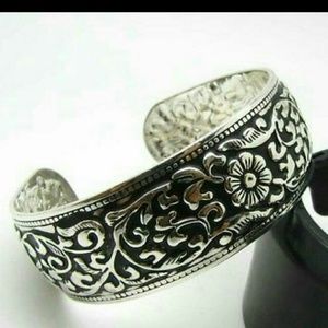 SOLD Detailed Tibetan Silver Cuff Bangle
