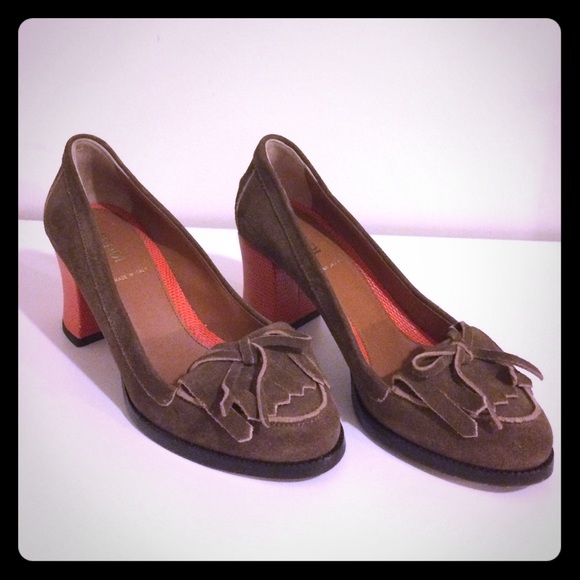 Fendi suade brown leather shoes