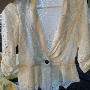 Lacey bone white baby doll blazer