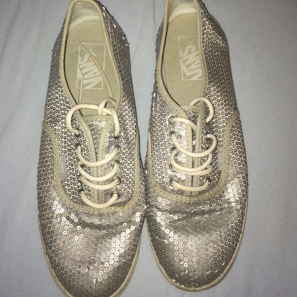 Vans original silver sequin shoes.