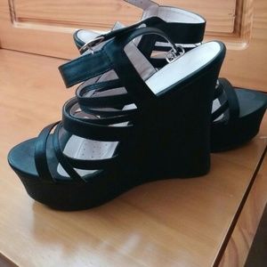Black stap heels