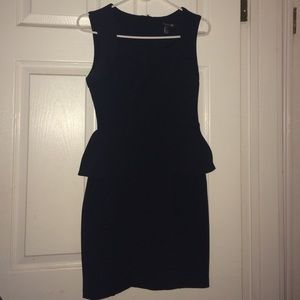Forever 21 Simple Black Peplum Dress