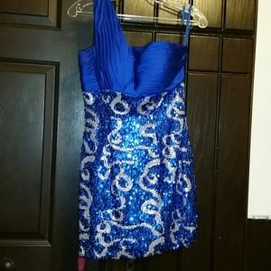 Size 2 royal blue and champaign homecoming dress