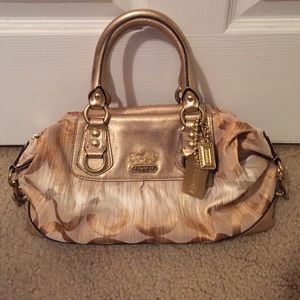 COACH gold satchel