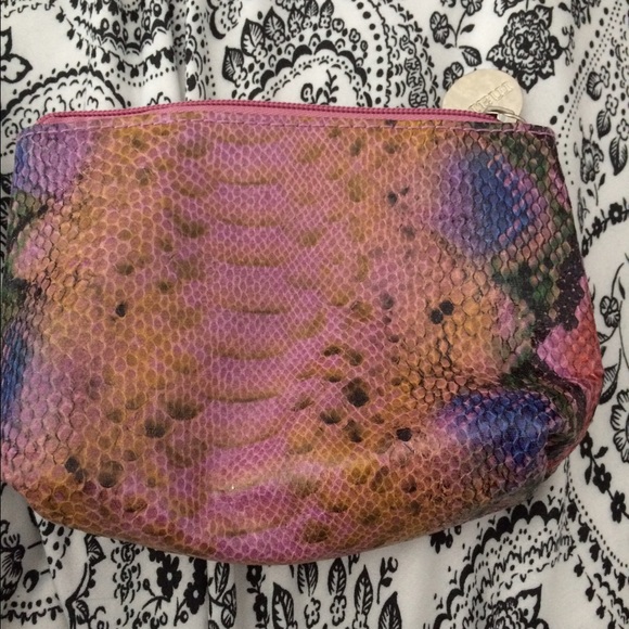 Snake skin makeup bag