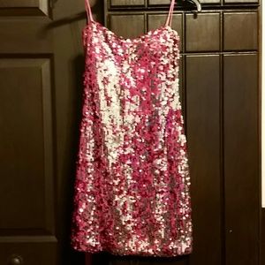 Pink and silver cocktail dress