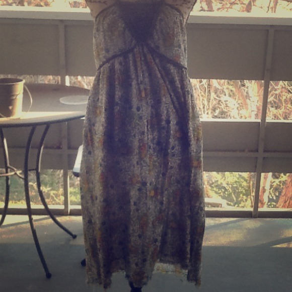 Free people sundress with raw hem.