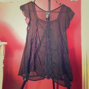 Wet seal sheer top