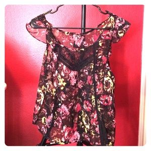 Sheer floral top