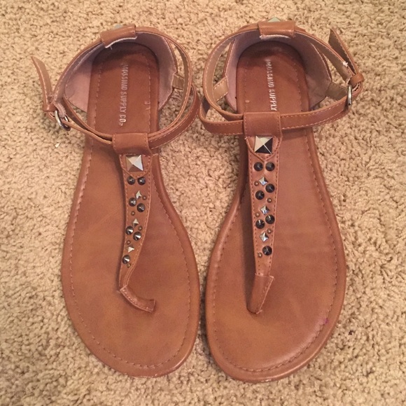 Brown Studded Sandals