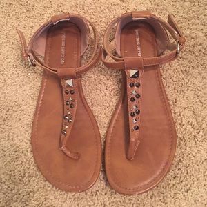 Brown Studded Sandals