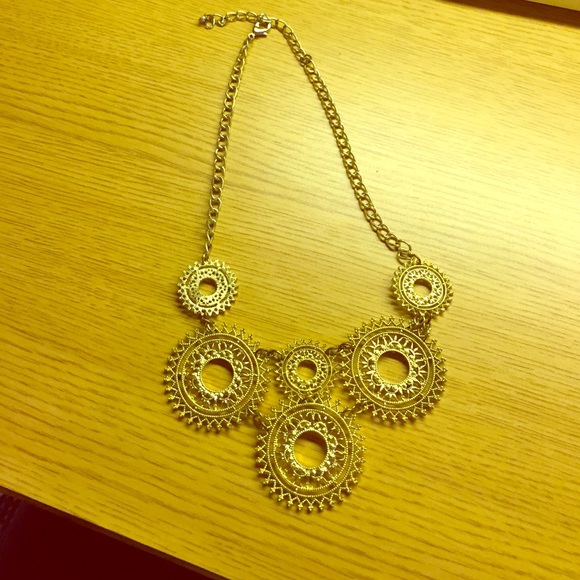 Gold statement necklace