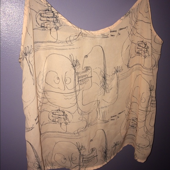 American Apparel printed chiffon camisole tank