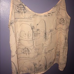 American Apparel printed chiffon camisole tank