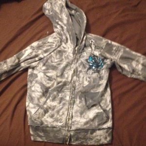 Sinful dove anchor blue rose rhinestone hoodie