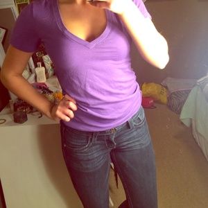 Purple v-neck