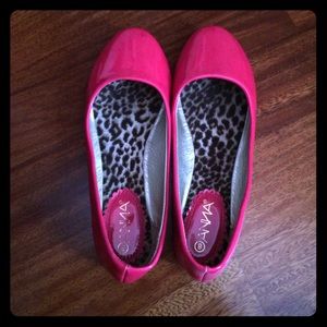 Hot pink flats