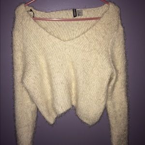 Cropped Fuzzy Sweater