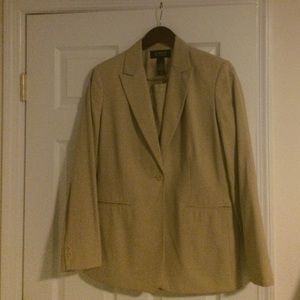 Tan 2 piece suit with skirt