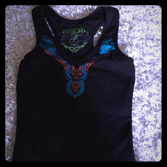 Black racerback tank w/shelf bra 💕💕CUTE