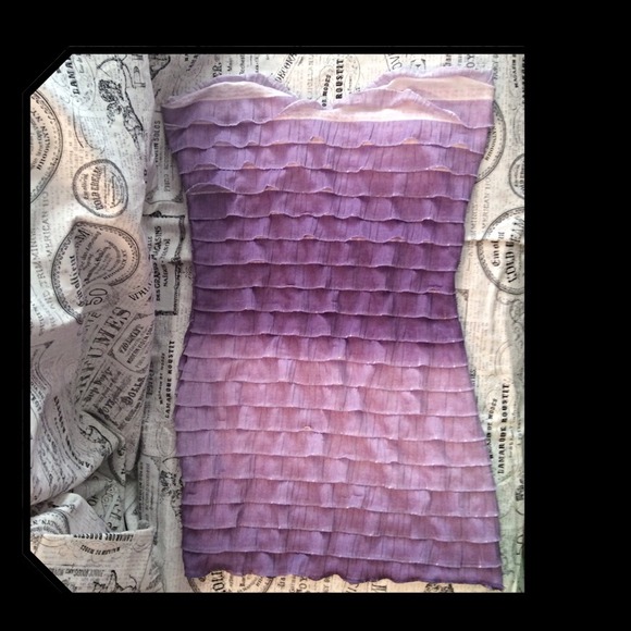 Purple ruffle tube top sz S