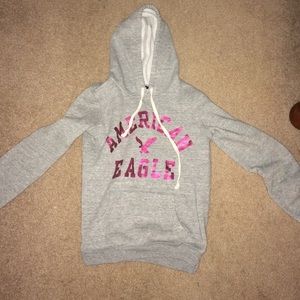 Gray American eagle hoodie