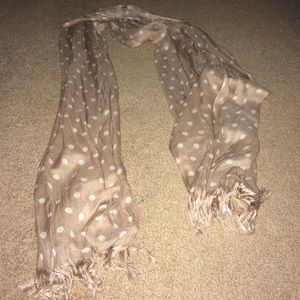 Beige/cream polka dot scarf