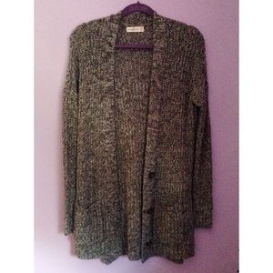 a&f boyfriend cardigan in black and white stitch