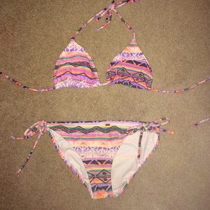 Aztec/striped string bikini