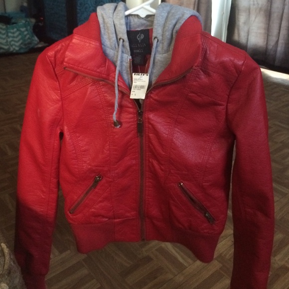 Red leather jacket