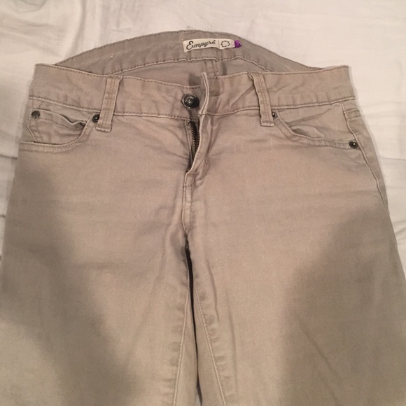 Tan skinny jeans