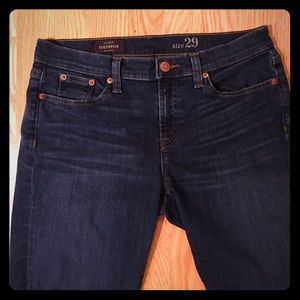 Jcrew toothpick jeans in stretch