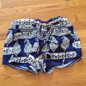 *SOLD* Navy Blue Printed Drawstring Shorts
