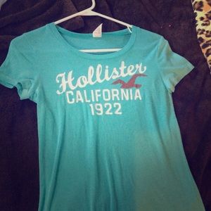 Teal blue hollister graphic tee