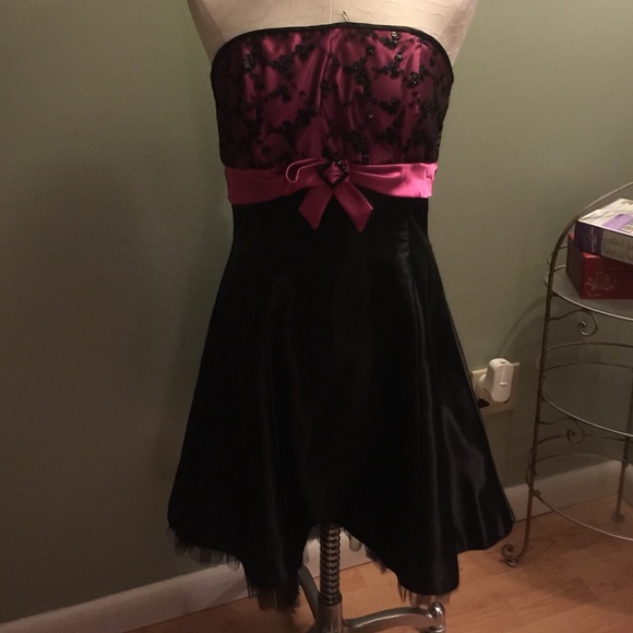 Pink and black dress