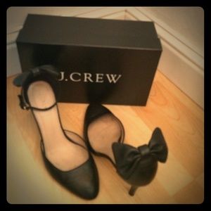 Black Leather J. Crew Pumps