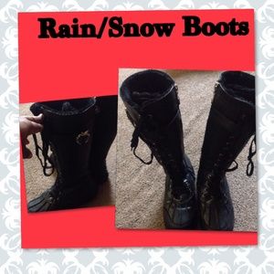 ☔️❄️Knee High black Rain/Snow boots.☔️❄️