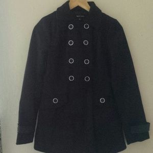 Cozy Black Pea Coat ! NEW NEVER WORN !