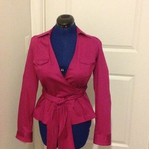 Cotton and spandex Wrap blouse