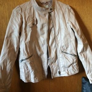 Pink faux leather jacket