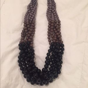 Chunky beaded long statement necklace