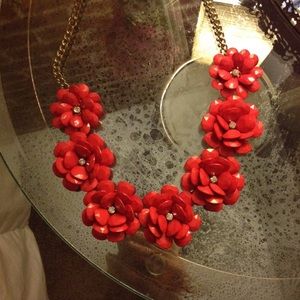 Red flower necklace