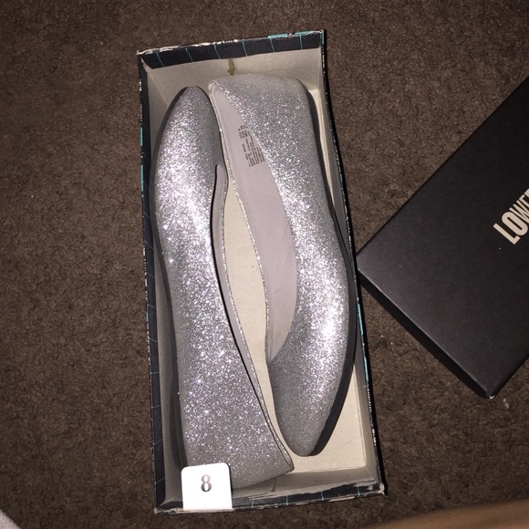 Silver glitter flats 8