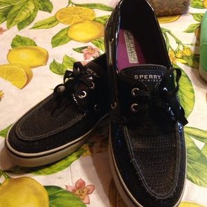Black Sequins Sperry Top-Siders