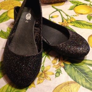 Sparkly Black Flats