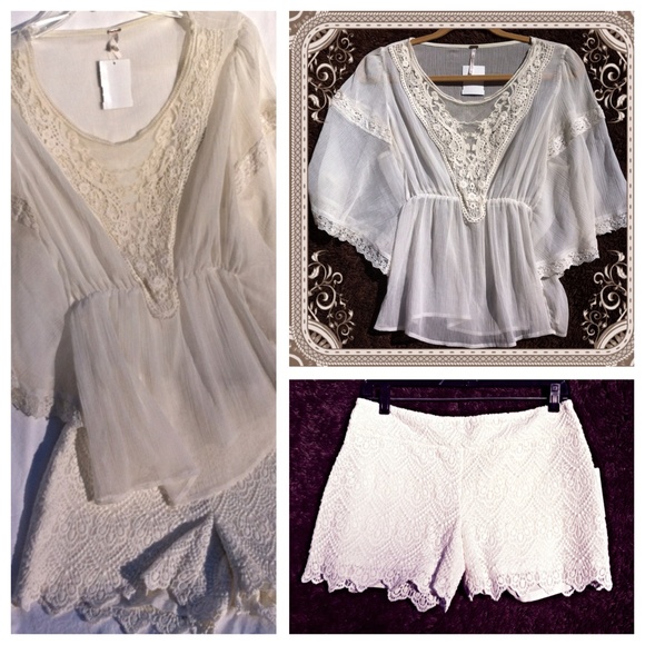 HOST PICK! - Free People White Lace Peasant Blouse - Picture 3 of 3