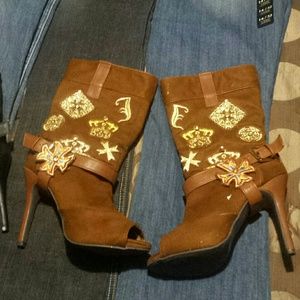 NEW Dollhouse peep toe boots