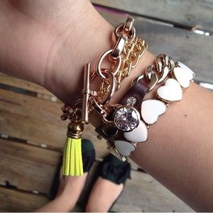 Michael Kors Rose-gold crystal padlock bracelet