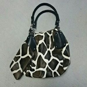 Giraffe print handbag