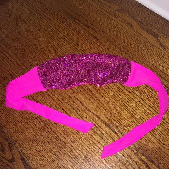 pink sequin Victoria's Secret bathing suit top